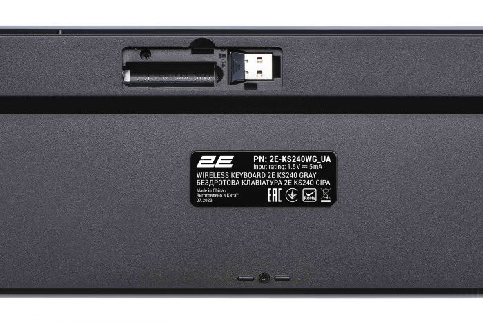 Комплект клавіатура та миша 2E MK440 WL/BT, EN/UK, сіро-чорний