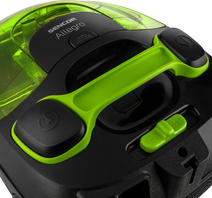 Пилосос Sencor контейнерний Allegro, 890Вт, конт пил -1.5л, НЕРА, чорно-зелений