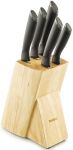 Набір ножів Tefal Comfort, з дерев’яною підставкою, 5шт. нержавіюча сталь, пластик, дерево, чорний