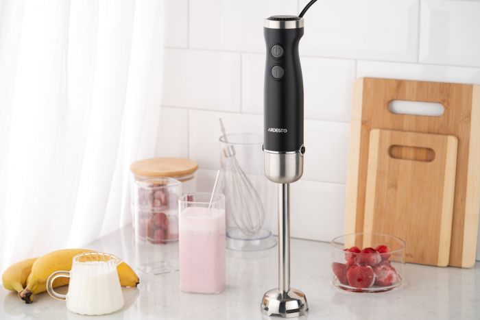 Блендер ARDESTO заглибний 600Вт, чаша-600мл, вінчик для взбивання, чорно-сріблястий