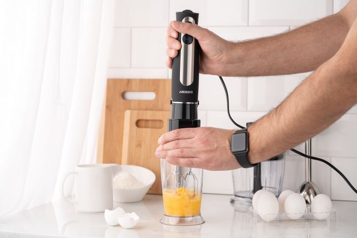 Блендер Ardesto заглибний 800Вт, 3в1, чаша-600мл, чопер-500мл, чорно-сріблястий