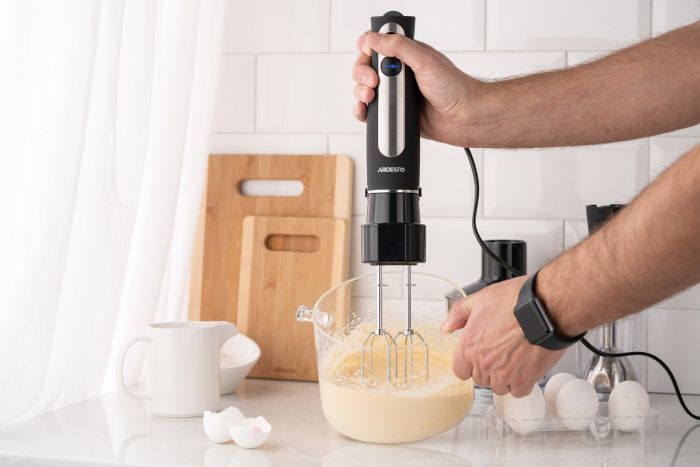 Блендер Ardesto заглибний 800Вт, 3в1, чаша-600мл, чопер-500мл, чорно-сріблястий