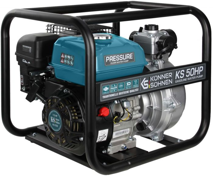 Мотопомпа бензинова Konner&Sohnen KS 50HP високонапірна, 30м3/г (500л/хв), 7.0к.с, 29кг