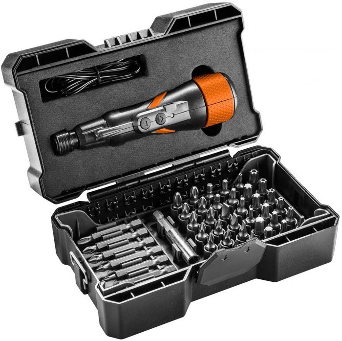 Викрутка Neo Tools акумуляторна, micro-USB, 3.6В Li-Ion, 800мА·год, 280об·хв, 42 біт, SL,PH,PZ,Torx, кейс