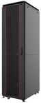 Шафа MIRSAN 19", 26U, GTV, скляні двері, 600x600 мм, максимально 2000 кг, чорна