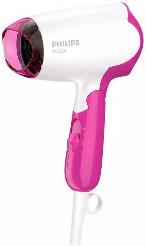 Фен Philips DryCare Essential дорожній, 1400Вт, 2 режими, хол. обдув, рожевий