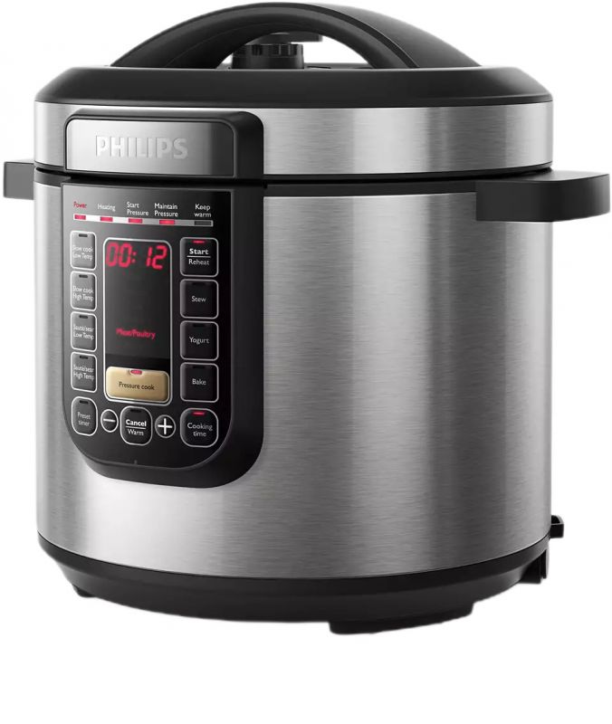 Мультиварка Philips Viva Collection 1300Вт, чаша-6л, електр. керування , 15 авто. програм, нержав.сталь, пластик, чорний