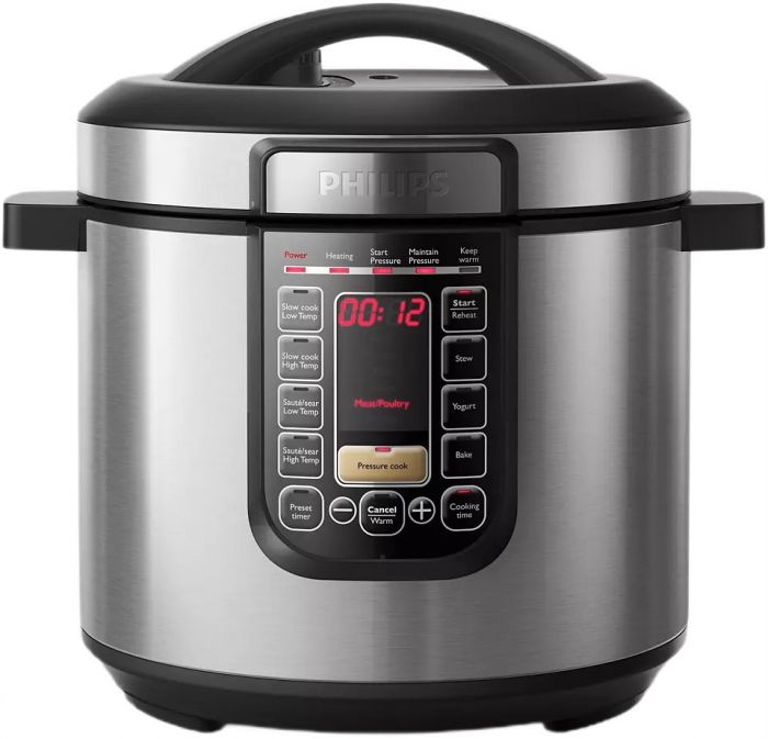 Мультиварка Philips Viva Collection 1300Вт, чаша-6л, електр. керування , 15 авто. програм, нержав.сталь, пластик, чорний