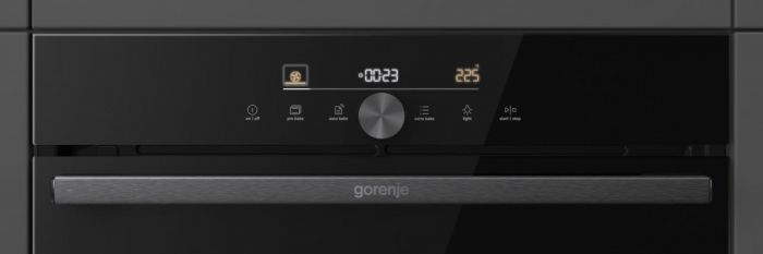 Духова шафа Gorenje електрична, 77л, A+, пара, дисплей, IconTouch, чорний