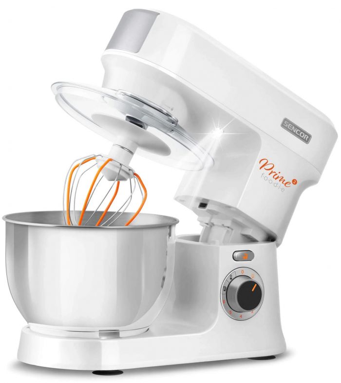 Кухонна машина Sencor 1000Вт, чаша-метал, корпус-пластик, насадок-12, білий