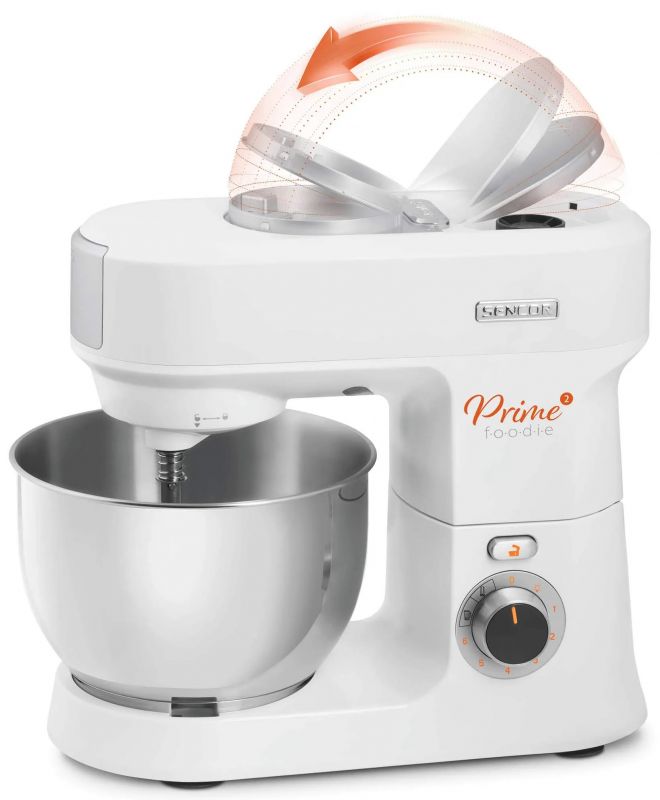 Кухонна машина Sencor 1000Вт, чаша-метал, корпус-пластик, насадок-12, білий