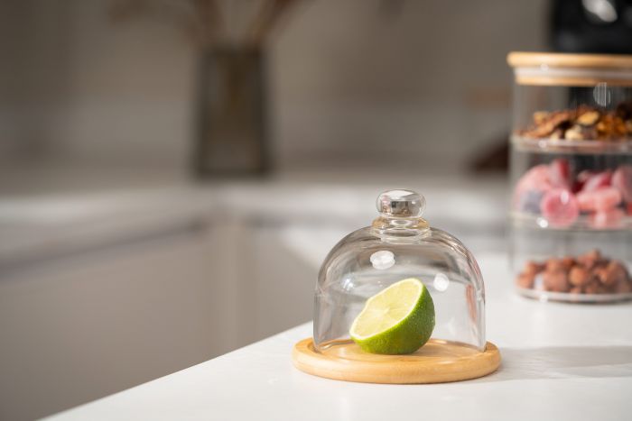 Блюдо з кришкою ARDESTO, 12см, бамбук, скло, прозорий