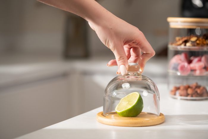 Блюдо з кришкою ARDESTO, 12см, бамбук, скло, прозорий