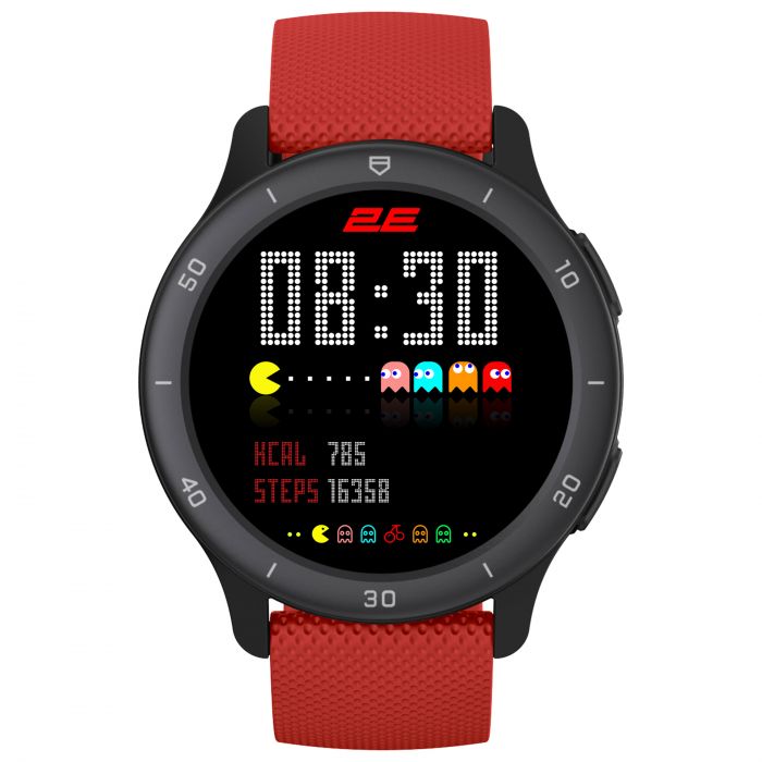 Смарт-годинник 2E Motion GT2 47мм, 1.32", 360x360, BT 5.2, Чорно-червоний