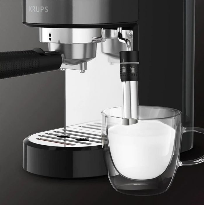 Кавоварка Krups ріжкова Virtuoso + 1л, мелена, ручний капучинатор, 15 бар, чорний