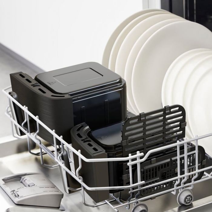 Мультипіч Tefal Dual EasyFry&Grill AirFryer, 2700Вт, чаша-5.2+3.1л, сенсорне керув., 2 чаши, гриль, пластик, чорний