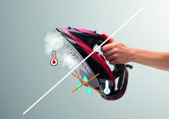 Праска Gorenje, 2800Вт, 350мл, паровий удар -100гр, верт. відпарювання, антинакип, автовідключення, керам. підошва, червоний