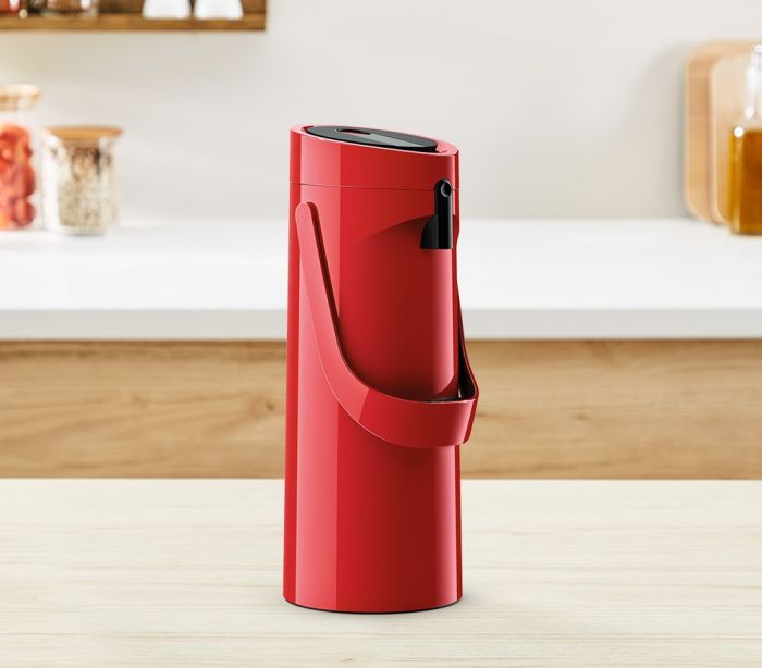 Термос Tefal Ponza Pump, 1.9л, пластик, скло, червоний
