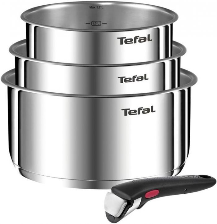 Набір посуду Tefal Ingenio Emotion, змінна ручка, 4предмети, нержавіюча сталь, бакеліт