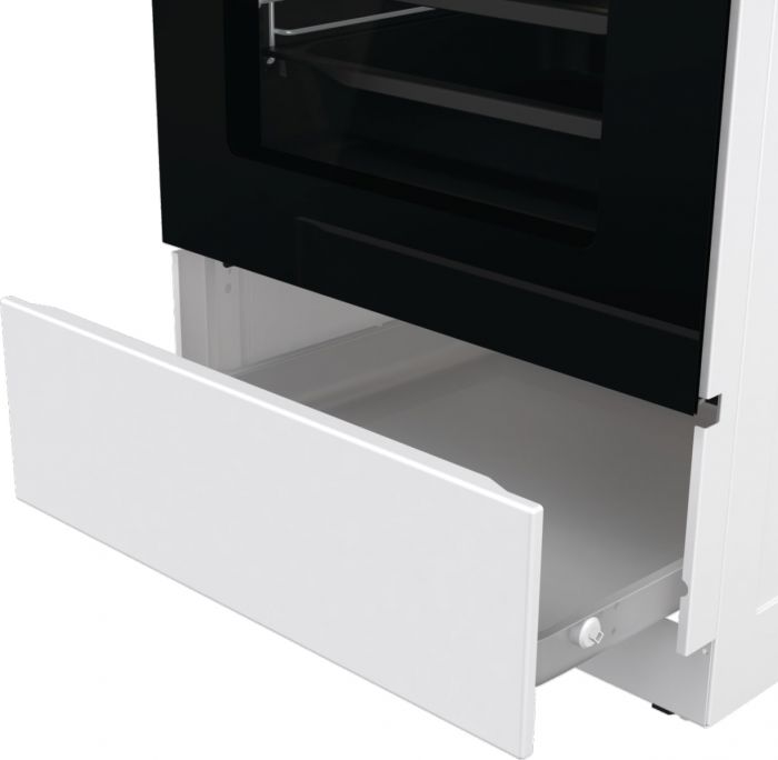 Плита Gorenje електрична склокерамічна, 70л, 60x60см, дисплей, приготування з паром, програматор, білий