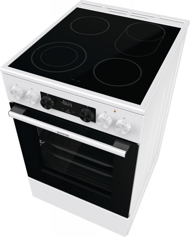 Плита Gorenje електрична склокерамічна, 70л, 60x60см, дисплей, приготування з паром, програматор, білий