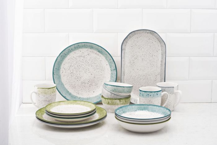 Тарілка обідня ARDESTO Siena, 27см, порцеляна, біло-сірий