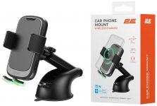 Автомобільний тримач смартфона 2Е автоматичний/бездротова зарядка
