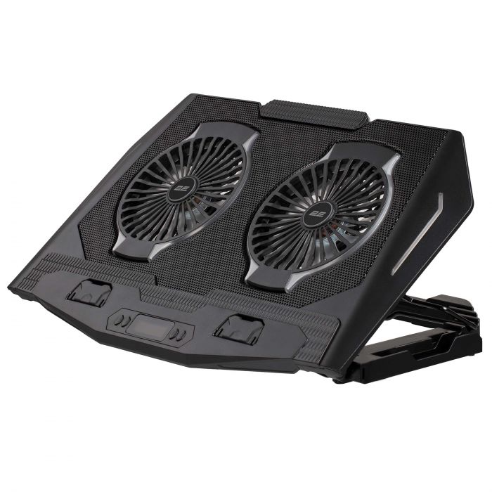 Підставка для ноутбука 2E GAMING CPG-006, до 17.3", 2xUSB-A, LCD/phone holder, RGB, чорний