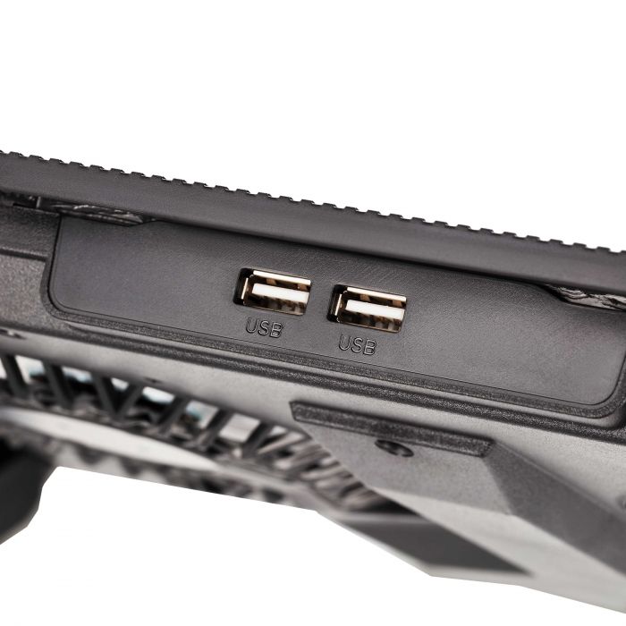 Підставка для ноутбука 2E GAMING CPG-006, до 17.3", 2xUSB-A, LCD/phone holder, RGB, чорний