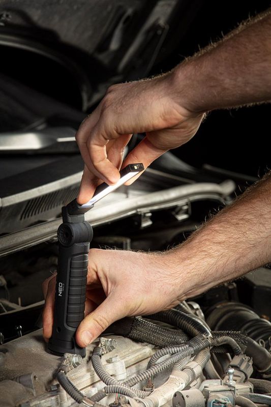 Ліхтар інспекційний акумуляторний Neo Tools, 1200мА·год, 200лм, 3Вт, 2в1, лампа+ліхтар, складається, 5 функцій освітлення, червоне світло, IP20