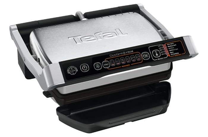 Гриль Tefal притискний OptiGrill+ Initial 2000Вт, темп. режимів-5, знімні пластини, метал