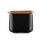 Цукорниця Ardesto Midori 12х12х11см, 840мл, кераміка, бамбук, чорна