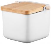 Цукорниця Ardesto Midori 12х12х11см, 840мл, кераміка, бамбук, біла