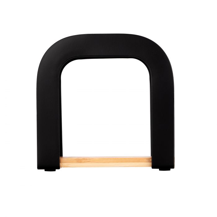 Серветниця ARDESTO Midori 12х4.5х12см, метал, бамбук, чорна