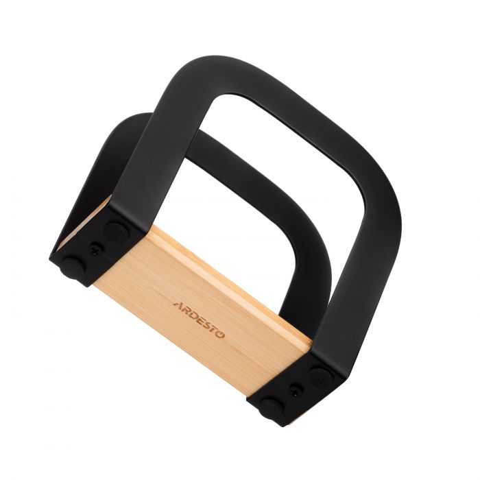 Серветниця ARDESTO Midori 12х4.5х12см, метал, бамбук, чорна