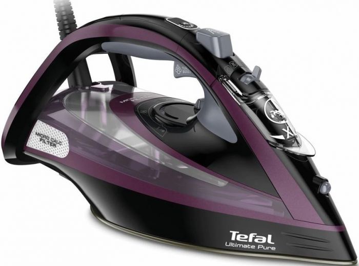 Праска Tefal Ultimate Pure, 3000Вт, 350мл, паровий удар -240гр, постійна пара - 55гр, керам. підошва, чорно-фіолетовий