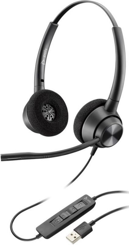 Гарнітура комп'ютерна стерео On-ear Poly EncorePro 320, USB-A, всеспрямований, чорний