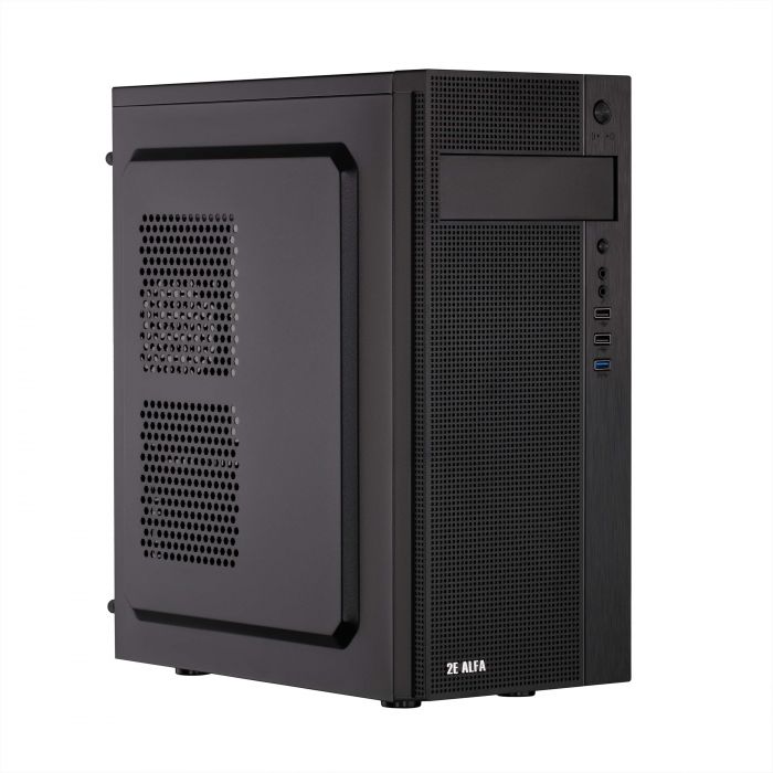 Корпус 2E Alfa E185-400 з БЖ 2E ATX400W, 1xUSB3.0, 2xUSB2.0, VGA 310мм, ATX, чорний