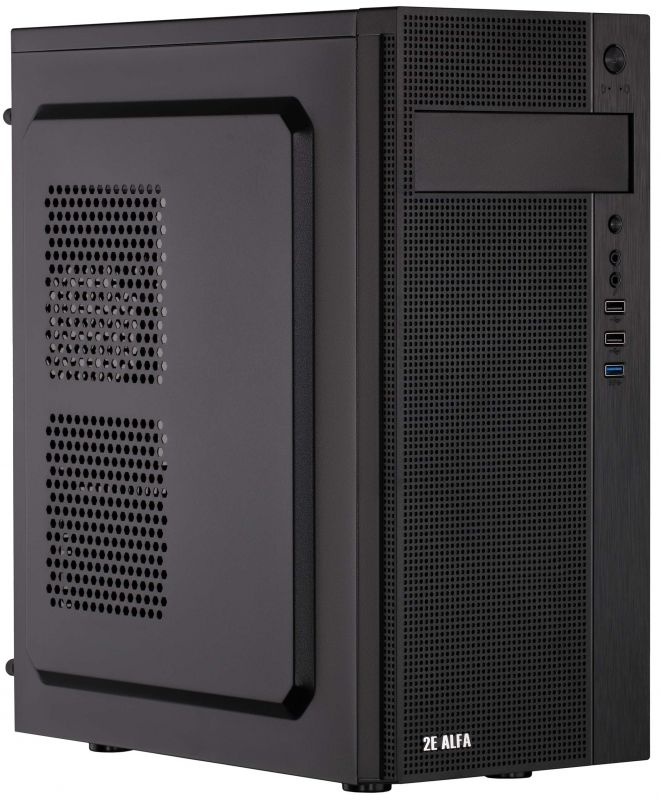 Корпус 2E Alfa E185-400 з БЖ 2E ATX400W, 1xUSB3.0, 2xUSB2.0, VGA 310мм, ATX, чорний