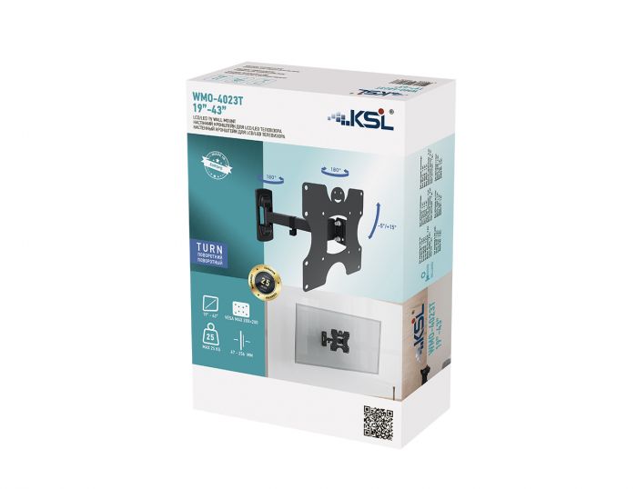Кріплення ТВ поворотне KSL WMO-4023T 19-43"
