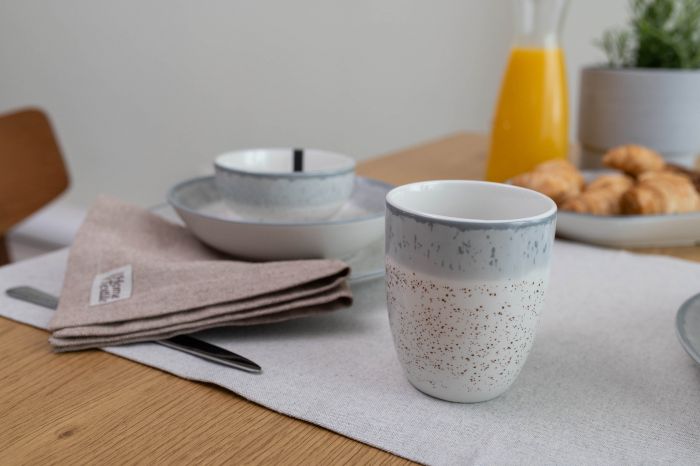 Тарілка обідня ARDESTO Siena, 27см, порцеляна, біло-сірий