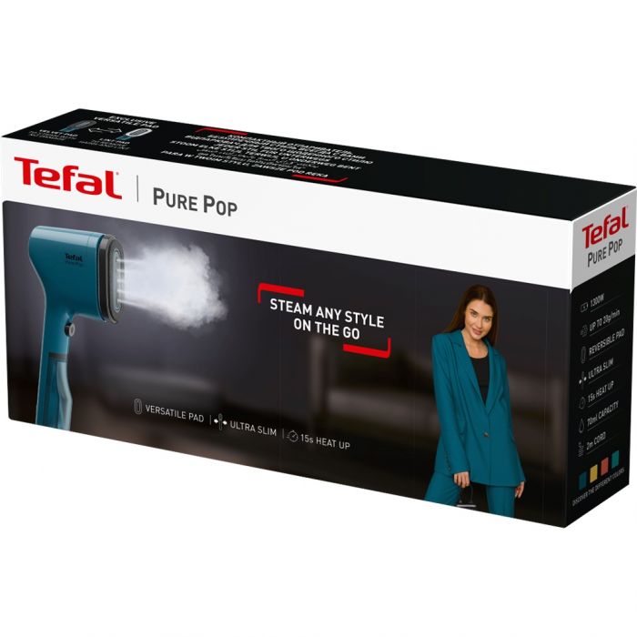 Відпарювач Tefal компактний Pure Pop, 1300Вт, 70мл, постійна пара - 20гр, синій