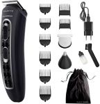 Тример Rowenta & Karl Lagerfeld, для бороди, вусів, голови, носа та вух, акум., роторний мотор, насадок-9, титан.напил., чорний