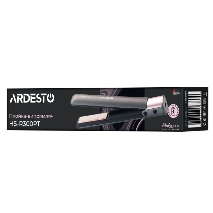 Випрямляч Ardesto Pink Touch, 50Вт, 160-200C, акумуляторний, кераміка, USB-C > USB-A, сірий+рожевий