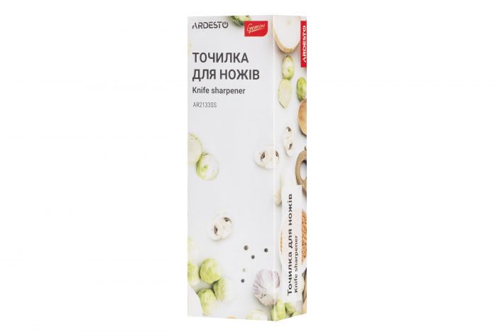 Точилка для ножів Ardesto Gemini, 22х4.5х7см, цинковий сплав, пластик, чорно-червоний