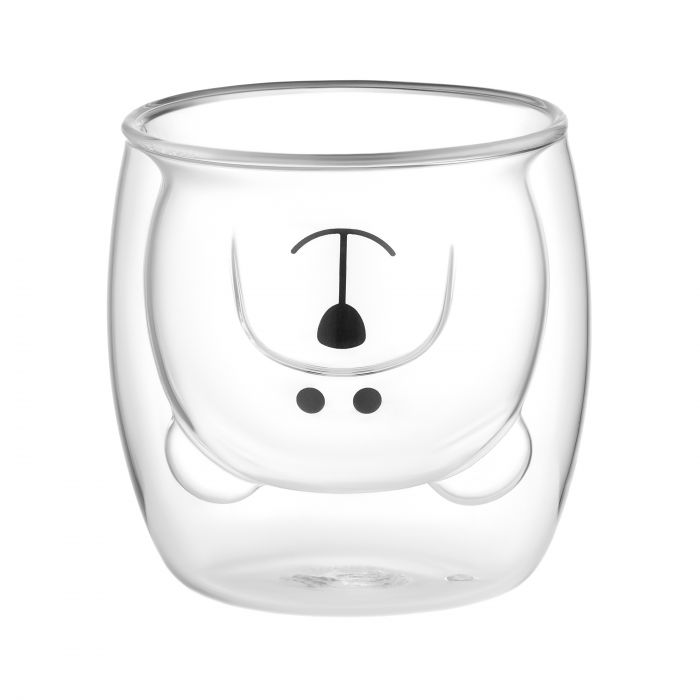 Набір чашок з подвійними стінками Ardesto Animals, 250мл, 2шт, боросилікатне скло, прозорий