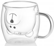 Набір чашок з ручками і подвійними стінками Ardesto Animals, 250мл, 2шт, боросилікатне скло, прозорий