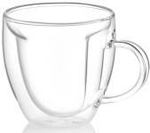 Набір чашок з ручками і подвійними стінками Ardesto, 250мл, 2шт, боросилікатне скло, прозорий