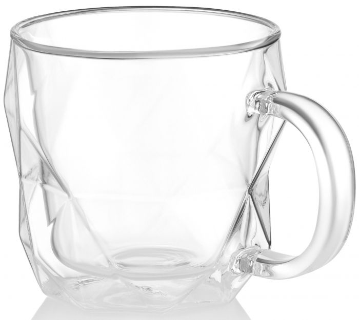 Набір чашок з ручками і подвійними стінками ARDESTO, 450мл, 2шт, боросилікатне скло, прозорий