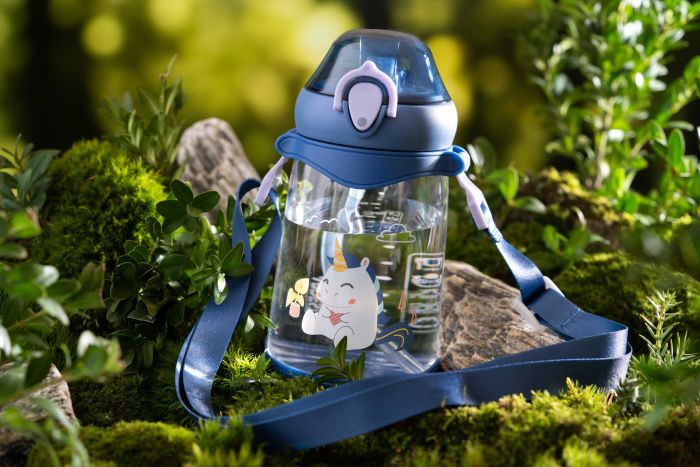 Пляшка для води дитяча Ardesto Unicorn, 500мл, пластик, синій